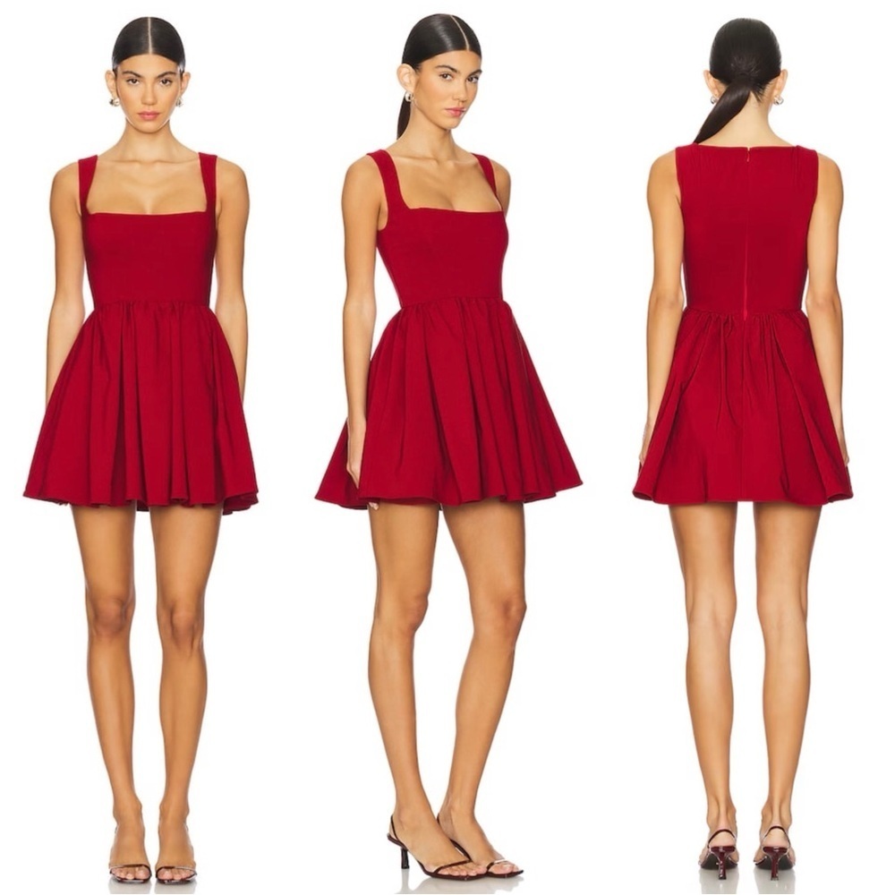 LPA x Revolve Dress Giovanna Mini Fit And Flare Pockets Red Sz M NWT New